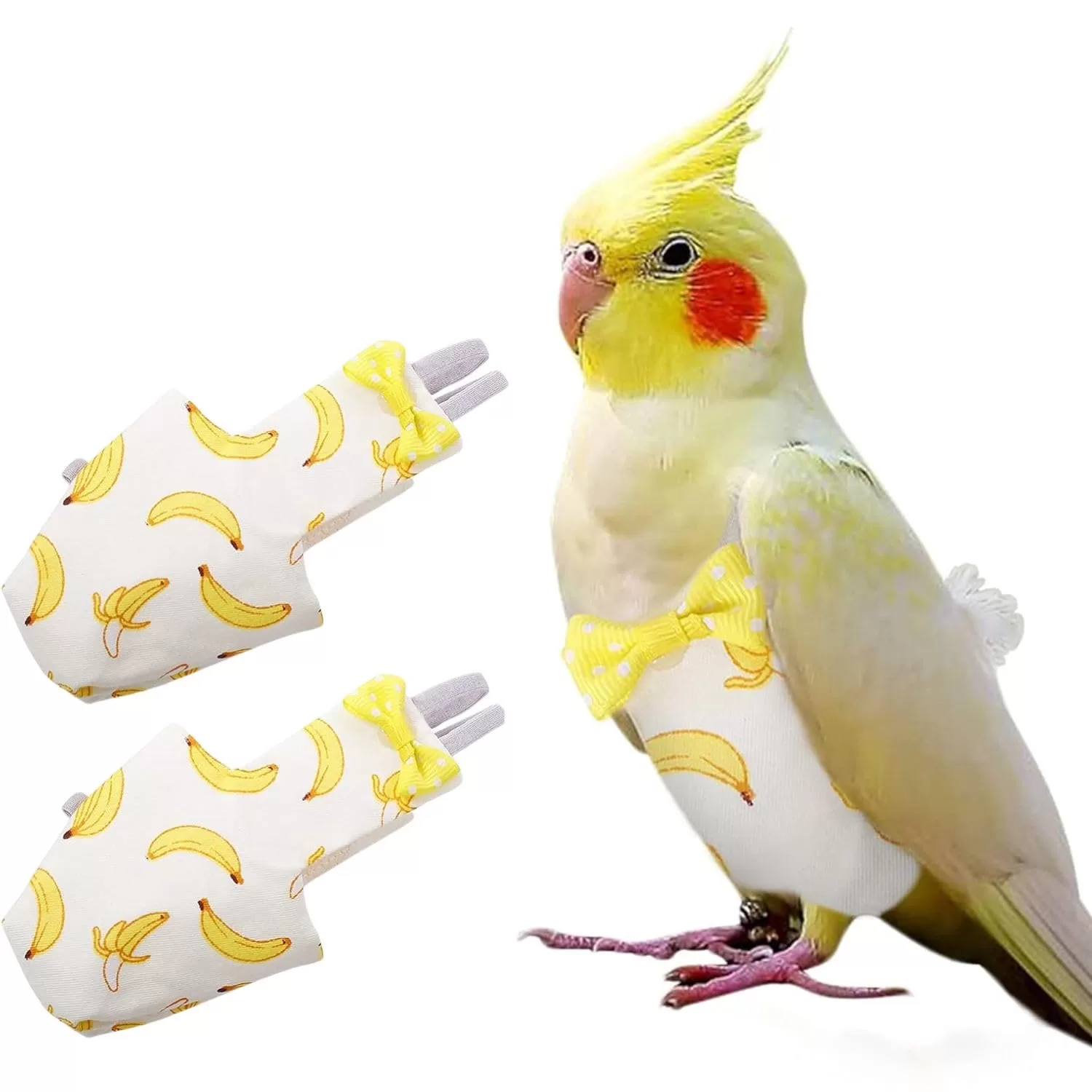 Best Bird Diapers in India: 5 Reusable Flight Suits & Nappies for Parrots & Pet Birds Bird diaper India - VAYINATO banana adjustable diaper for parrot, budgies, sun conures, lories